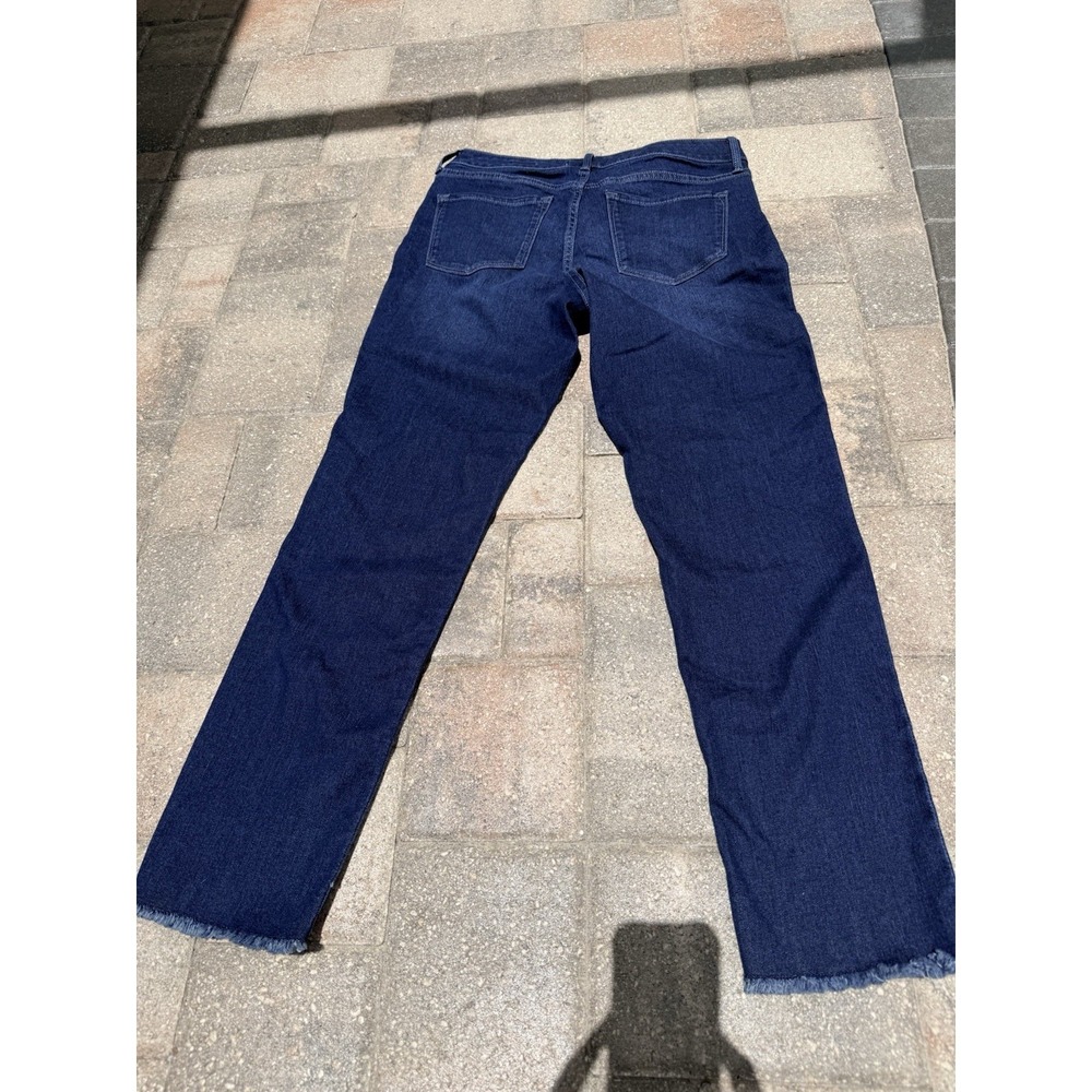 Nine West Women's Gramercy Crop Raw  Hem High Rise Dark Wash Denim Jeans Size 4